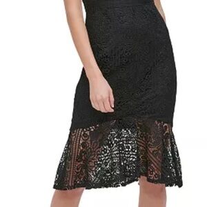 NWT Guess Black Flounce Hem Lace